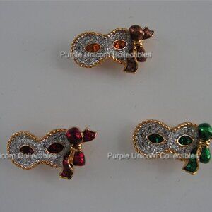 Swarovski Crystal Mask Tac Pins Set of 3 SCS 1999-2000-2001 Masquerade Trilogy
